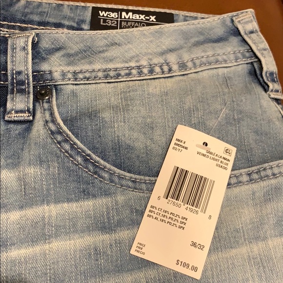 Buffalo Max-X skinny stretch jeans men’s 36/32 NWT